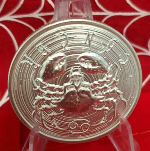 Zombie 🙂 1 Unze Krebs Sternzeichen Silber Runde Münze Krabbe 69 - Bild 1 von 4