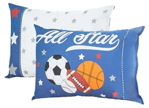 EVERYDAY KIDS 2-Pack Standard Size Pillowcases - Jungle Sports - Picture 1 of 4