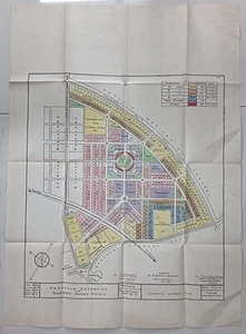 India 1947 mapa/plan coloreado a mano EXTENSIÓN DE BHUPINDER NAGAR, PATIALA 22"x30 - Imagen 1 de 1
