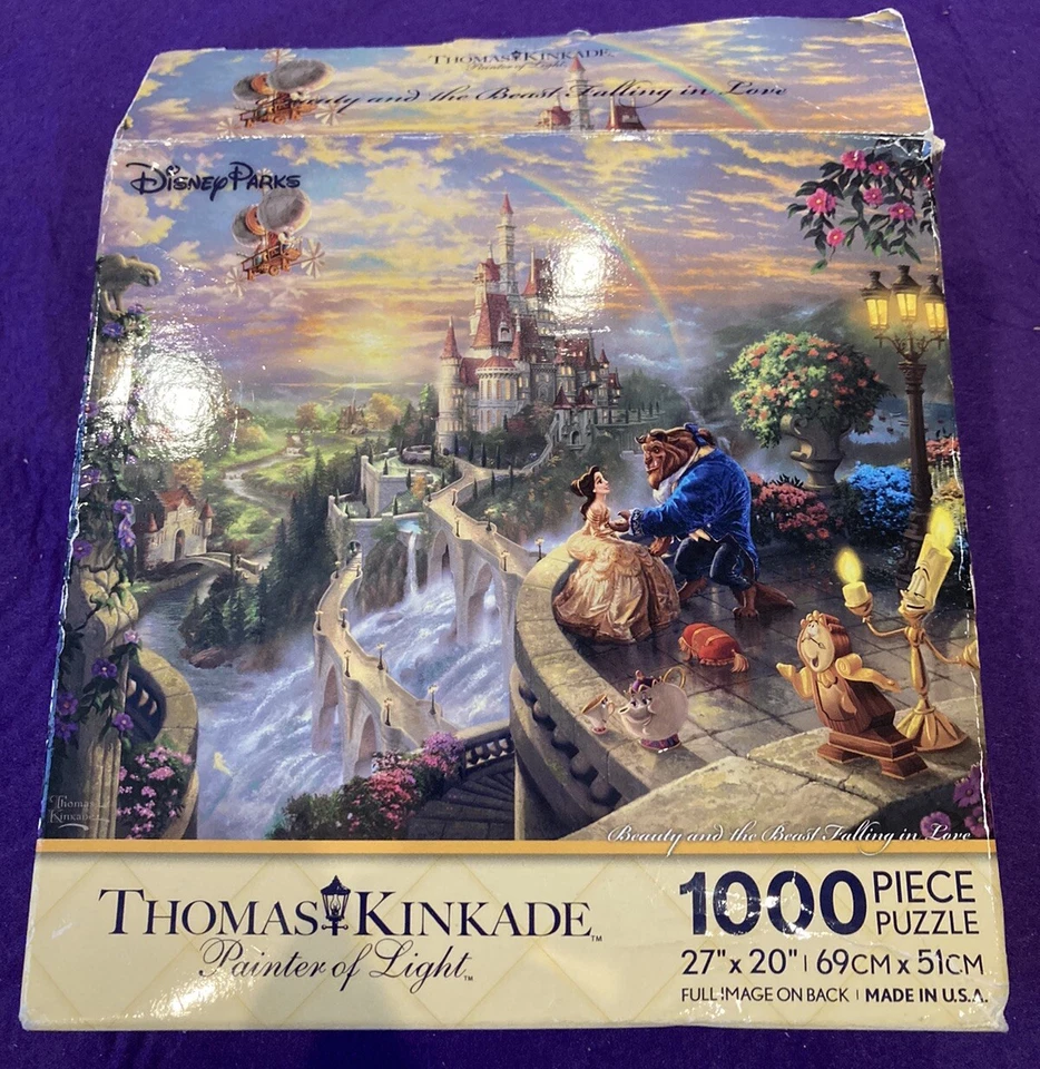 Disney Parks Thomas Kinkade Beauty & the Beast 1000 Piece Puzzle 1pc Missing - Image 1 of 4