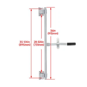 1 X 36'' Trailer Door Zinc Cam Bar Lock Kit Hinged Hasp Latch Handle Kit - Picture 1 of 18