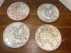 New Ralph Lauren Set of 4 Haswell Map I-II-II-III 9" Dinner Plates - Picture 1 of 10