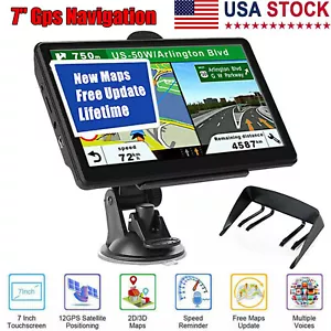 7 Inch Car GPS Navigation Touch Screen Maps Spoken Direction 2025 RV Trucker NEW - Picture 1 of 22