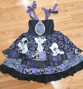 Disney Girls XSmall 4 5 6 Dress Haunted Mansion Goth Ooak Halloween STUNNING - Picture 1 of 18