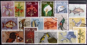 1974 SOUTH AFRICA #408-423, 431a: F/VF Used 'Wildlife' comp. set of 16 + 1 Coil - Picture 1 of 1