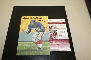 NY GIANTS ANDY ROBUSTELLI SIGNIERTE TORLINIE KUNSTKARTE HOF 71 JSA ZERTIFIZIERT - Bild 1 von 1
