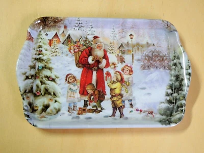 Ambiente 1x Tablett Weihnachtsmann KINDER 13 x 21 cm klein tray Weihnachten Gesc - Bild 1 von 2