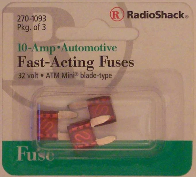 RadioShack Acción Rápida 10A 32V ATM Automotriz Mini-Hola Fusibles 10 Amperios 3/PK Foto 1 de 1