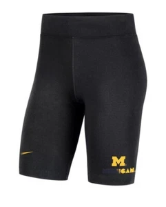 Nike Women Michigan Wolverines Black Essential Bike Shorts Size XS - Picture 1 of 3