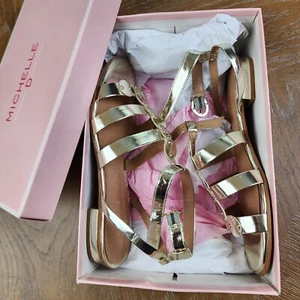 Michelle D Sandals Size 9 M New In Box Juniper718 Color Dourado Silver - Picture 1 of 12