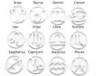 Horoscope Charms Astrological Zodiac Signs Symbols Shiny Silver plated 5020-5031