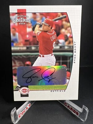 2005 Donruss Team Heroes #90 Jacob Cruz Auto Cincinnati Reds - Image 1 of 2