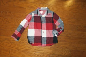 ❤️ 4-5y BOY ❤️ CAT&JACK ❤️100% COTTON SHIRT TOP LONG SLEEVE CLOTHING PLAID X-MAS - Picture 1 of 6