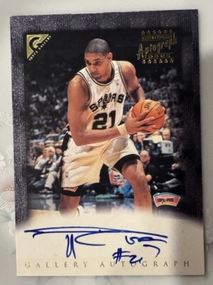 2000 Topps Gallery Certified Autograph Issue Tim Duncan AUTO Spurs On Card SP - Image 1 of 3