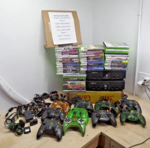 Lot of XBOX Original Video Consoles Controllers & 50-Games 360 too *Parts/Repair - Picture 1 of 24