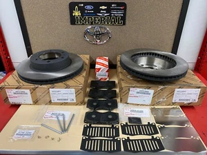 2005-2023 TOYOTA TACOMA 4WD GENUINE OEM FRONT BRAKE ROTORS TCMC PADS & SHIM KIT - Picture 1 of 15
