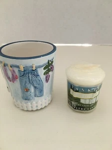 Yankee Candle Laundry Votive With Candle Dress Jeans Socks Farmhouse New DEFECT - Picture 1 of 9