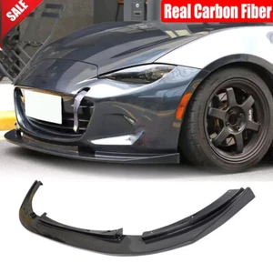 For Mazda MX5 MX-5 Miata ND 2016-2024 Real Carbon Fiber Front Bumper Lip Spoiler - Picture 1 of 12