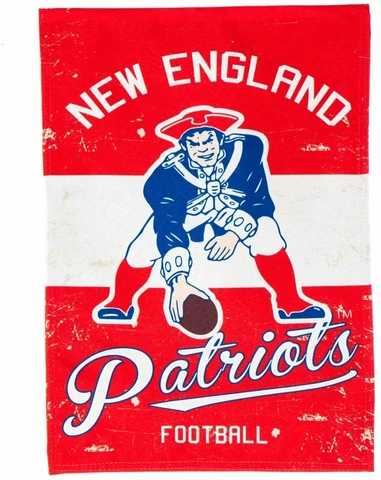 New England Patriots Premium 2-sided Garden Flag Banner, Vintage Logo, Linen Cover