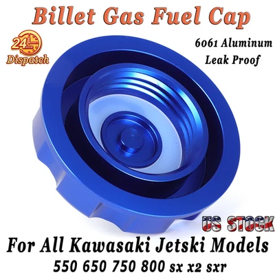 For Kawasaki Fuel/Gas Cap 550 650 750 800 SX X2 SXR Jet-Ski 6061 Aluminum Billet — 第 1/4 张图片