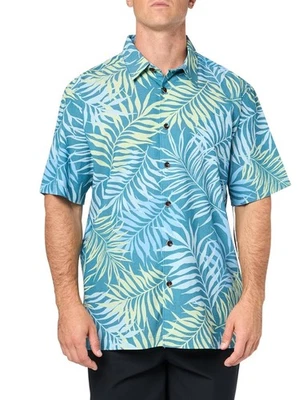 Quiksilver Men's Wild Fern Button Up Woven Top Button Down ShirtBlue Steel Lrg - Image 1 of 4