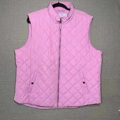 Chaleco para mujer Laura Scott 2X lavanda acolchado cremallera funcional capas preppy Foto 1 de 4