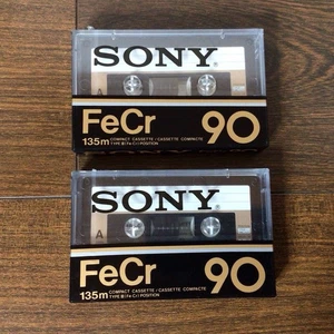 2x Sony FeCr 90 Type III Position Audio Cassette Tape SP Mechanism Made in Japan - Picture 1 of 2