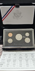 1992-1998 US MINT SILVER PROOF SETS IN BOX 5-COINS EACH w/OGP & COA ! - Picture 1 of 5
