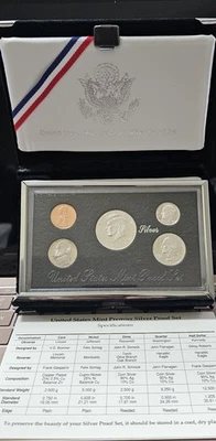 1992-1998 US MINT SILVER PROOF SETS IN BOX 5-COINS EACH w/OGP & COA ! - Image 1 of 4