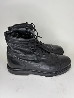 Rocky Combat Police Boots Soft Toe Men Size 12 Black Leather Lace Up Side Zip - Image 1 of 4