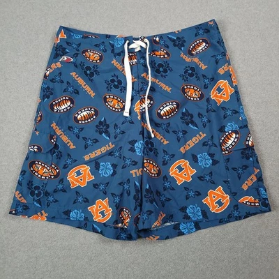 Auburn Tigers Shorts Men XL Blue Pro Player Boardshorts NCAA Logo All Over Print - Image 1 of 4