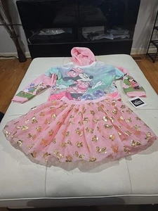 Minnie Mouse Tutu Skirt Sweatshirt Set 5 & 6 Girls Pink Hoodie T-Shirt 3pc NEW - Picture 1 of 5