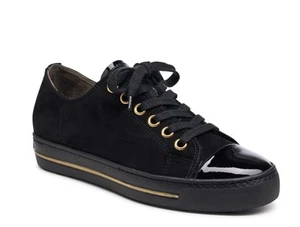 Paul Green Sophie Sneaker Women’s Size 8 / UK 5.5 Black Suede Patent Combo VG - Picture 1 of 13