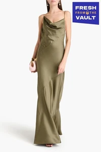 RRP €885 PHILOSOPHY DI LORENZO SERAFINI Satin Maxi Dress IT42 US6 UK10 M Draped - Picture 1 of 7