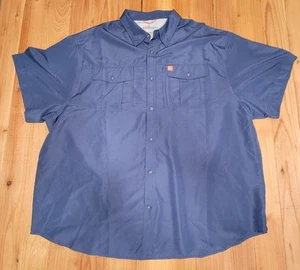 The American Outdoorsman Men's Blue Collared Short Sleeve Button Up Shirt Sz 3XL - Picture 1 of 8