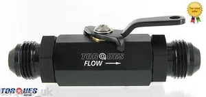 AN -8 (AN8 JIC -08 AN 08 3/4" UNF) Schwarz Aluminium Inline Absperrventil - Bild 1 von 1