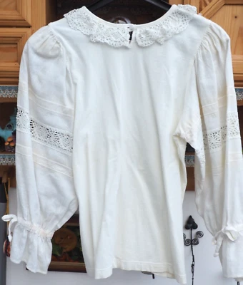 Damen Trachten Bluse Marke Distler Stickerei Langarm Gr. 42 #204iS - Bild 1 von 4