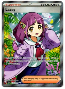 Pokemon Stellar Crown Lacey 166 Ultra Rare Full Art card Trainer 166/142 - Picture 1 of 2