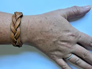 "BFF ""MYSTERY"" trenza de cuero ~ PULSERA ~ 9" de snap 2 snap - NATURAL - Imagen 1 de 5