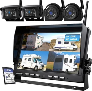 Sistema de cámara de reversa inalámbrica de 10"" 1080P cámaras de visión lateral trasera DVR impermeable - Imagen 1 de 7