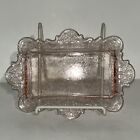 Rare Antique Pink Depression Glass Glass Tray Hearts/Flower (No Box) Tray Only