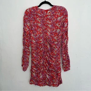 NWT RÓHE Sadie Floral Ruched Bodycon Long Sleeve Mini Dress Size 4 - Picture 1 of 12