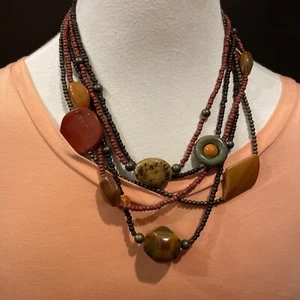 Vintage Adjustable Length Beaded Multistrand Necklace - Picture 1 of 2