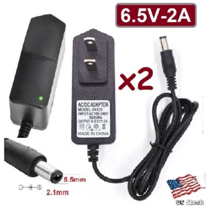 2-Pack 6.5V 2A AC/DC Adapter Power Supply Home Electronic / LED Strips 5.5x2.1mm - Picture 1 of 9