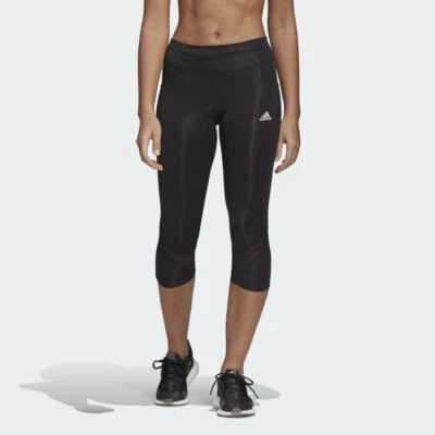 adidas Running Tights Womens Gym Leggings Own The Run 3/4 Black Jogging XS - Image 1 of 4