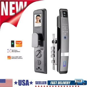 Smart Türschloss 3D Gesichtserkennung Kamera Fingerabdruck Passwort Sicherheitsschloss USA - Bild 1 von 12