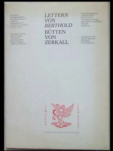 LETTERN VON BERTHOLD, BÜTTEN VON ZERKALL - 1960 - TYPOGRAPHIE, LETTRE, PAPIER - Bild 1 von 2