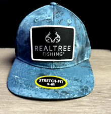 Real Tree Fishing Stretch Fit Blue Baseball Cap Size S - M