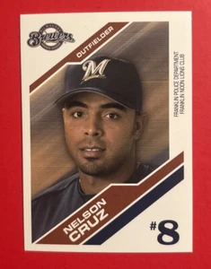 2006 MILWAUKEE BREWERS NELSON CRUZ Police Baseball Rookie Card Vtg FPD RC - Picture 1 of 2