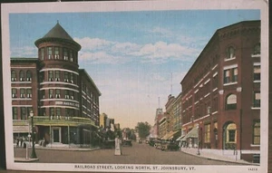 St. Johnsbury, Vt - Railroad Street, Looking North -Posted 1936-Franklin Stamp - Picture 1 of 2